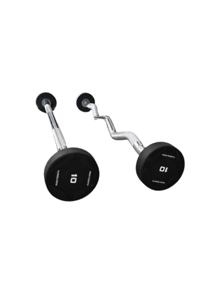 Rubber Barbell Set Straight and EZ Bar 10kg, 15kg, 20kg, 25kg, 30kg Iron Strength (Total 200kg Dimension-5) G025